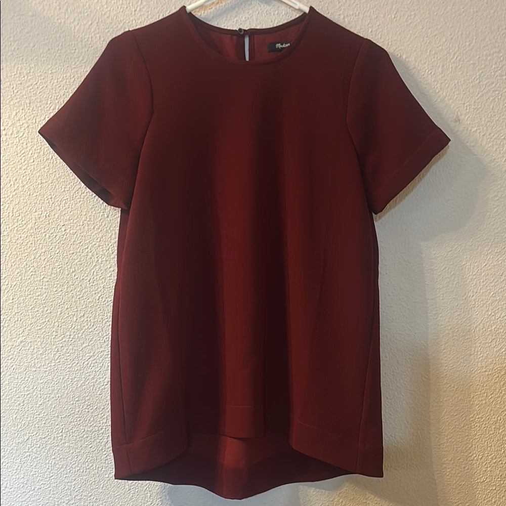 Madewell Elegant Red Short Sleeve Top size XS